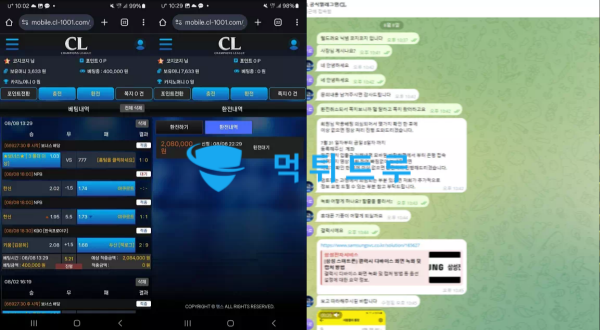 챔스(CHAMPS) 먹튀 증거 내역 캡처