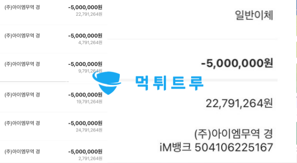 보증카지노 먹튀 증거 내역 캡처