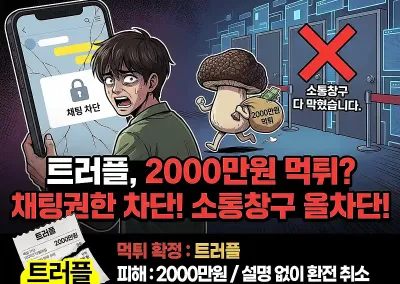 [트러플] 2000만원 먹튀 채팅권한까지 차단해버리고 소통창구 다 막혔습니다.