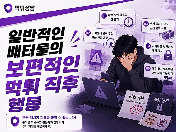 일반적인 배터들의 먹튀 직후 행동