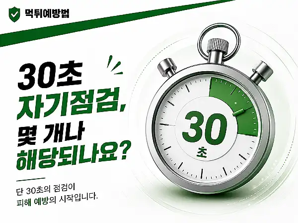 30초 셀프 점검 체크리스트 30초 셀프 점검 체크리스트