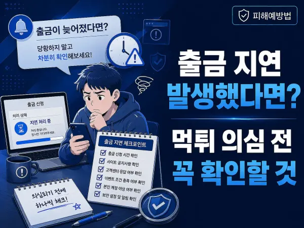 출금 지연 가이드 대표 이미지