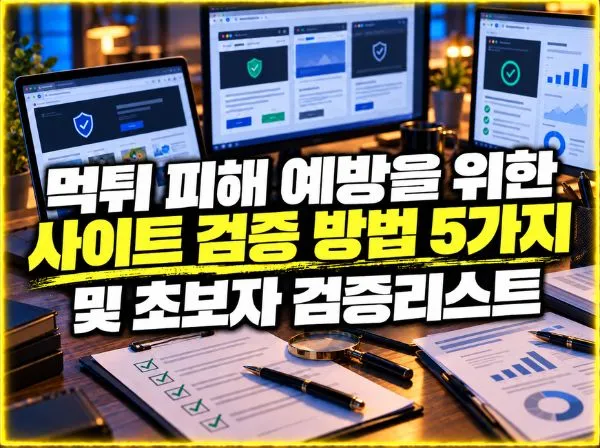 먹튀검증 정보를 볼 때 확인할 5가지 항목 대표 이미지