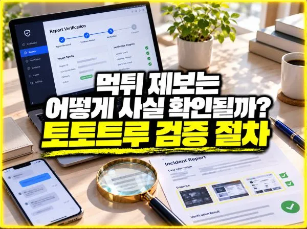 먹튀 제보 확인 과정 대표 이미지