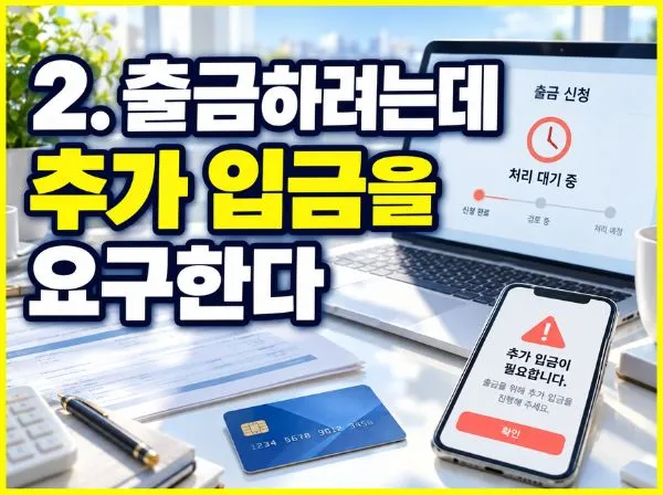 소액 출금 후 큰 금액 출금 시 확인 절차 이미지