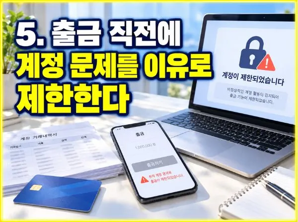 출금 신청 후 고객센터 답변 지연 이미지