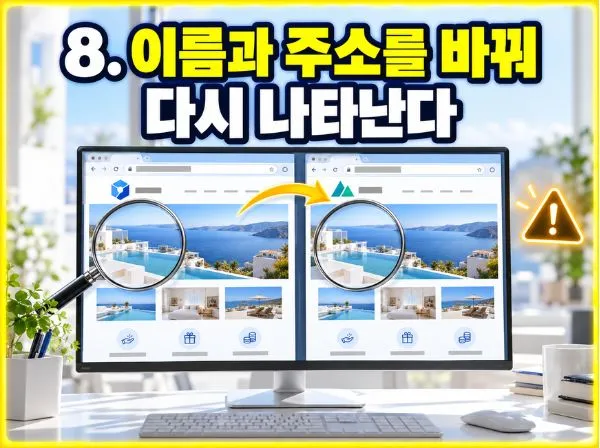 사이트 도메인 주소 변경 확인 이미지